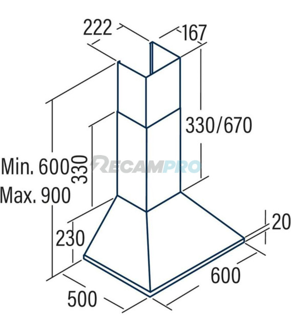 CAMPANA EXTRACTORA CATA OMEGA II 600 X 02002310