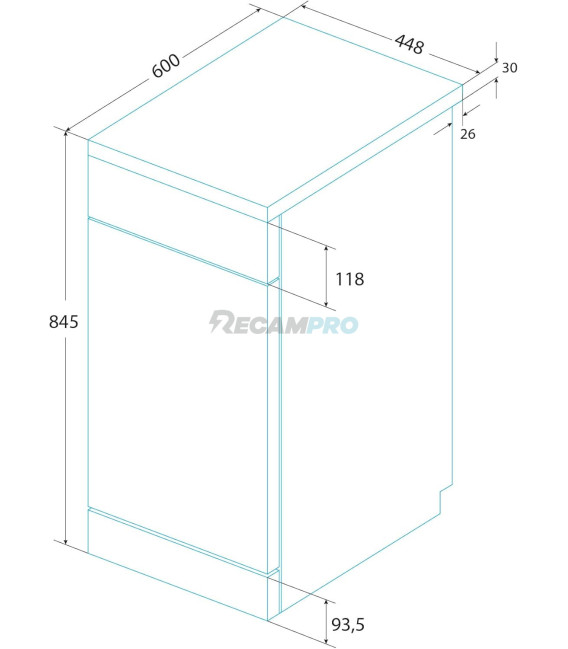 LAVAVAJILLAS EDESA LIBRE INSTALACIÓN EDW 4710 WH, ANCHO DE 45 CM, 8 PROGRAMAS 926270328