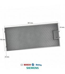 Filtro antigrasa para campanas Balay, Bosch, Siemens - 00703451