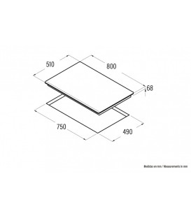 PLACA DE INDUCCIÓN CATA COMPLETA ISB 8004 BK NEGRO 4 FUEGOS DE 80CM 08081205